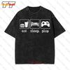 Gamer Eat Sleep Play Repeat Vintage Oversized T-Shirt N7TA