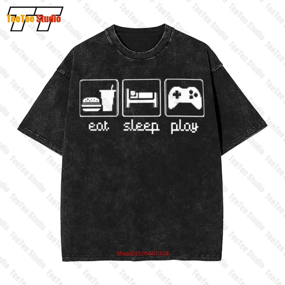 Gamer Eat Sleep Play Repeat Vintage Oversized T-Shirt N7TA
