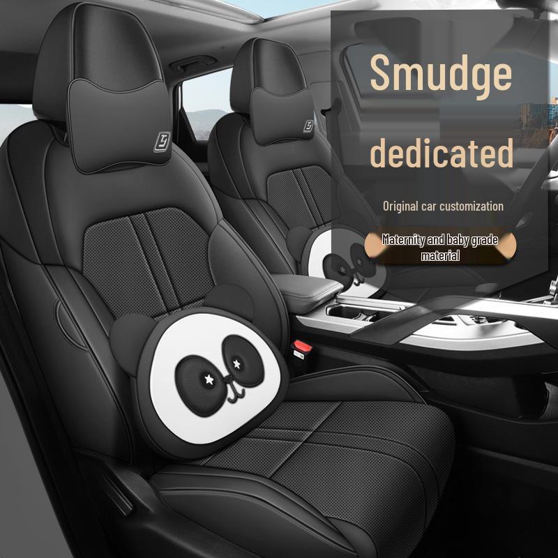 Bin Yue 5-Seater Perforated Leather Car Seat Cushion - All-Season Universal Fit