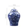 Gold-plated Ceramic Storage Jar Blue and White Porcelain Tea Jar Vintage Porcelain Storage Container Sealed Pot Art Decoration
