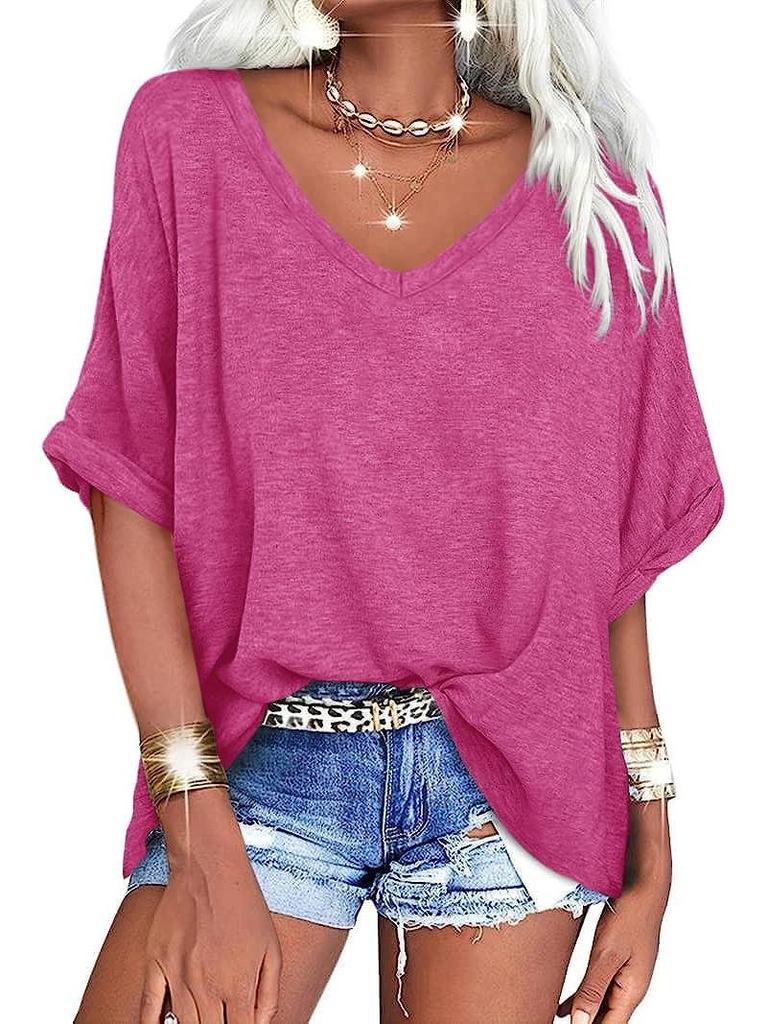 2024 Европейская и американская женская повседневная футболка большого размера с коротким рукавом свободного кроя