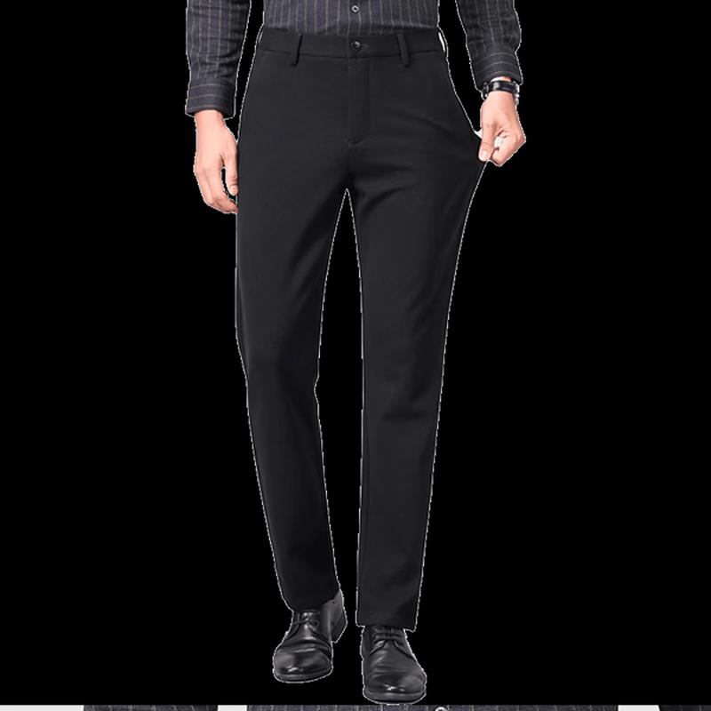 Pierre Cardin Men's Lyocell Blend Thickened Wool Business Casual Trousers