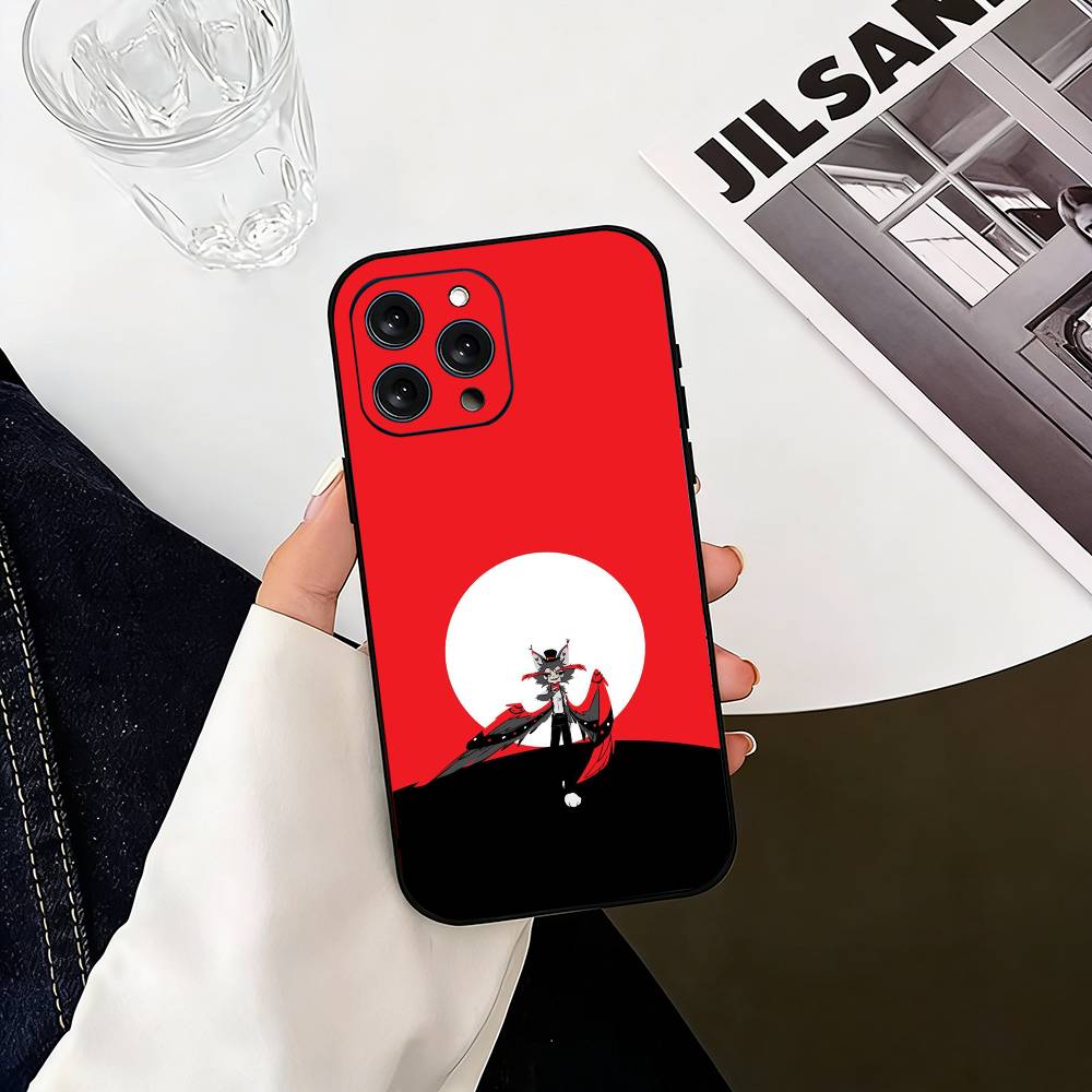 Чехол для телефона Hazbin Hotel Husk для iPhone 17,16,15,14,13,12,11 Plus,Pro Max,XS, Мягкий силиконовый черный чехол