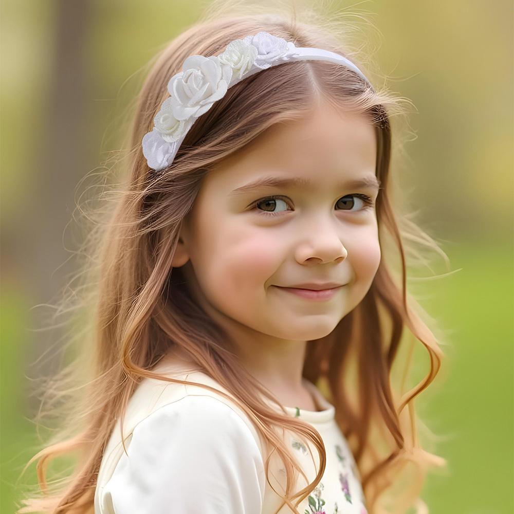 Корейская повязка на голову с цветами Сладкая цветочная повязка для волос Детский обруч для волос Корона для свадьбы принцессы Школьные повседневные головные уборы Аксессуары