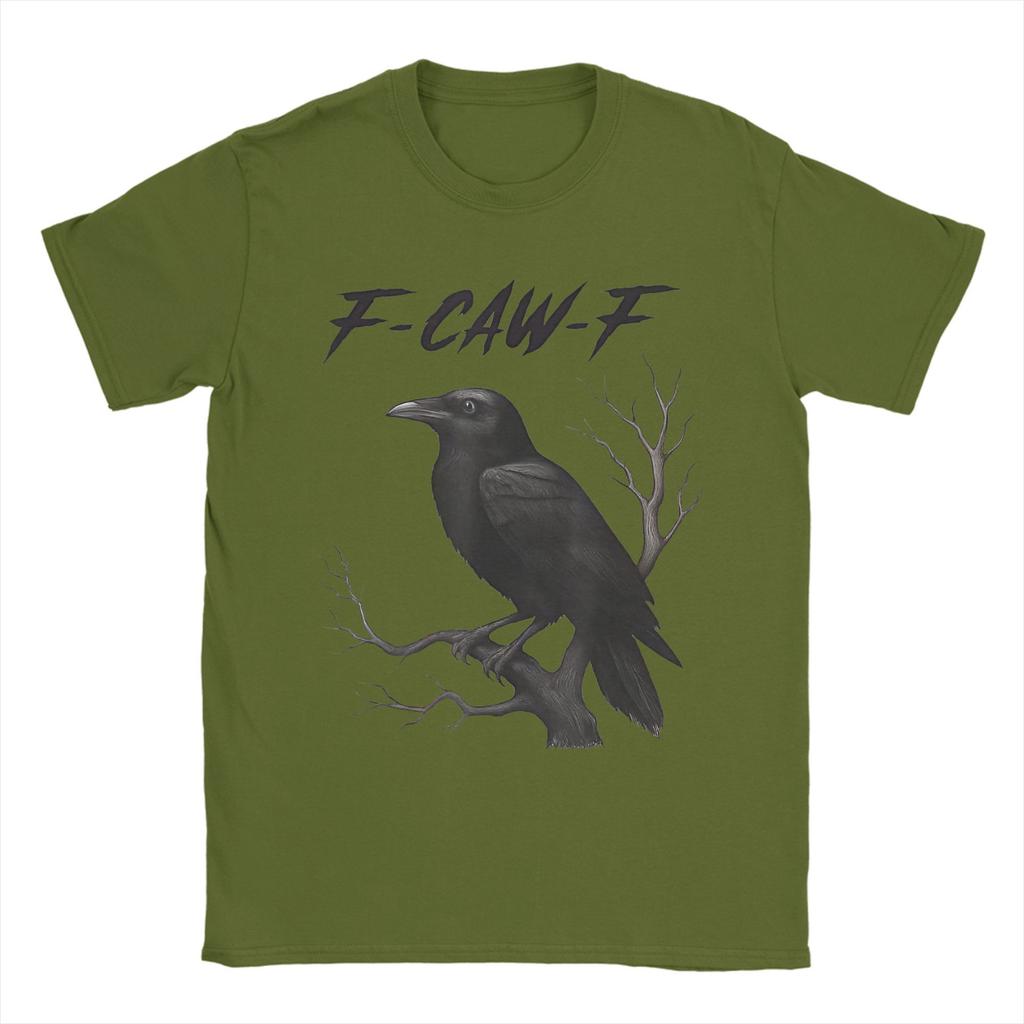Смешная Футболка F-Caw-F Caw Летняя Винтажные Футболки Хлопок Модная Футболка Для Мужчины С коротким рукавом Печатные Футболки