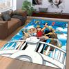 One Piece Going Merry Poster Straw Hat Crew Blue Sky Luffy Anime Art Print Soft Decorative Rug for Playroom Dorm Living Room Floor