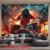 2D plane, 2D plane printed tapestry, 1 piece of flamboyant rock drummer tapestry, home wall decoration, yzb