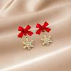 New Red Bow Knot Snowflakes Drop Earring for Women Christmas Santa Claus Snowman Earrings Girls Xmas Jewelry Gifts