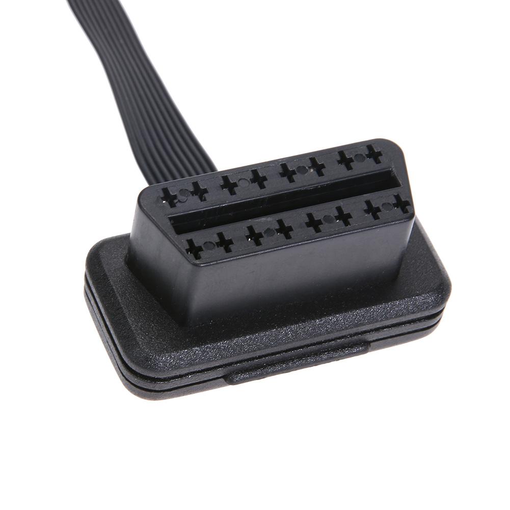 16-контактный соединительный кабель с угловыми разъемами OBD2, адаптер кабеля «папа-мама», угловой разветвитель для диагностического удлинителя