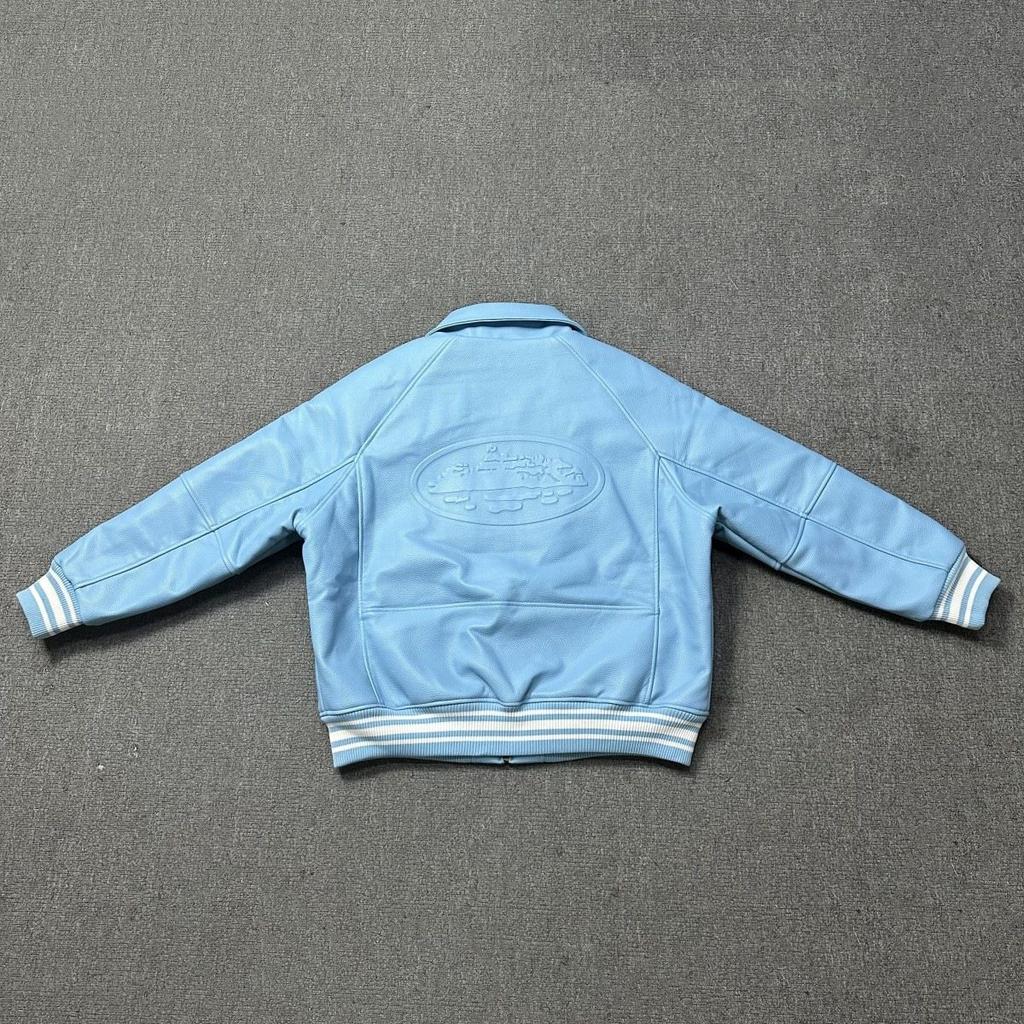 PU Leather-Lined Cotton Jacket Unisex Casual Zipper Jacket