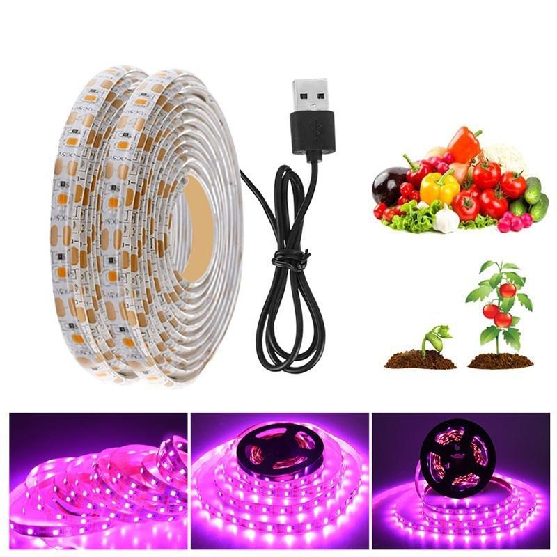 5M 2835 SMD LED Grow Light Full Spectrum USB Grow Light Strip Phyto Lamps Plant Growth Light for Plants Greenhouse Hydroponic Growing