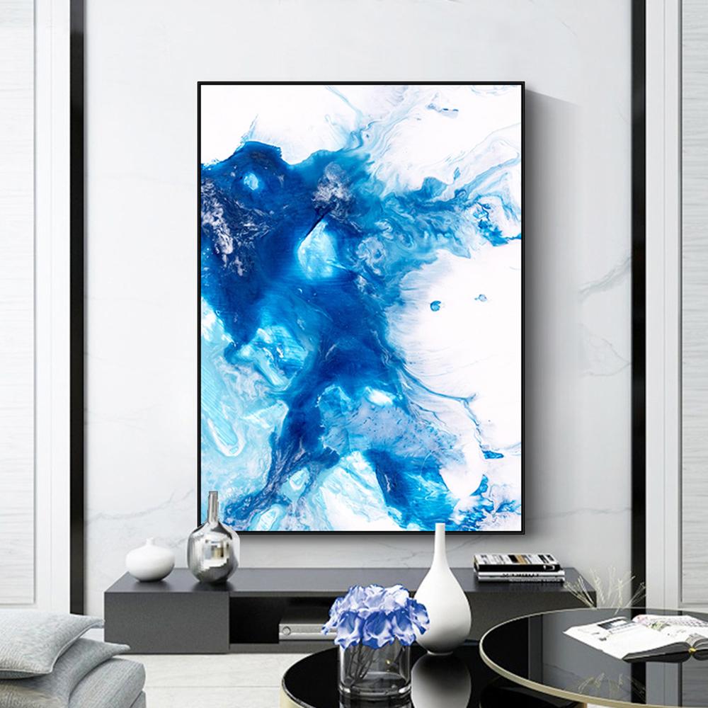 Современная абстрактная мраморная картина розового золота, роскошная настенная художественная печать, розовый, синий, черный холст, постер для гостиной, домашний декор, Cuadros