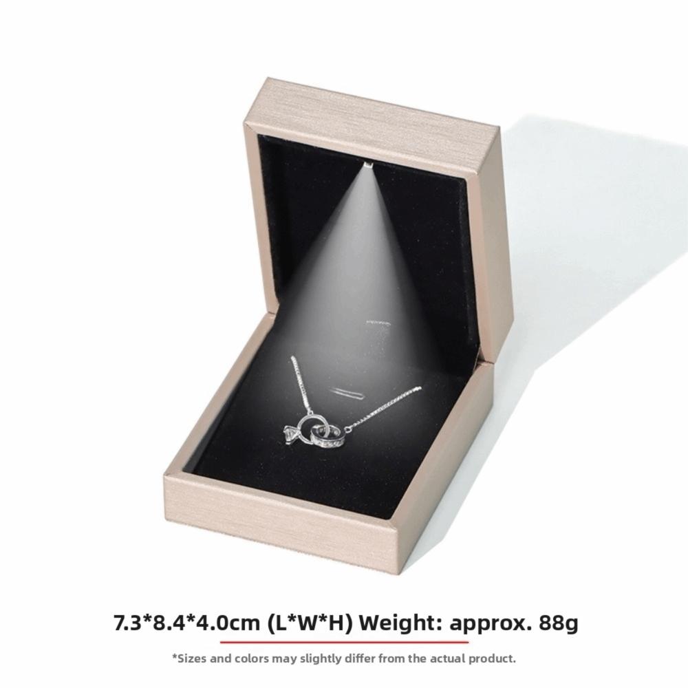 LED Light Jewelry Display Storage Box PU Leather Bracelet Ring Necklace Organizer Wedding Gift