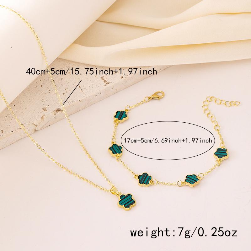 Fashion Luxury Gold Color Flower Leaf Plant Bracelet Set for Women Girl Necklace Wedding Party Adjustable Jewelry gift