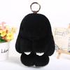 Bunny Shape Charm Keychain Faux Fur Rabbit Keyring Bright Color Car Key Holder Bag Wallet Accessory