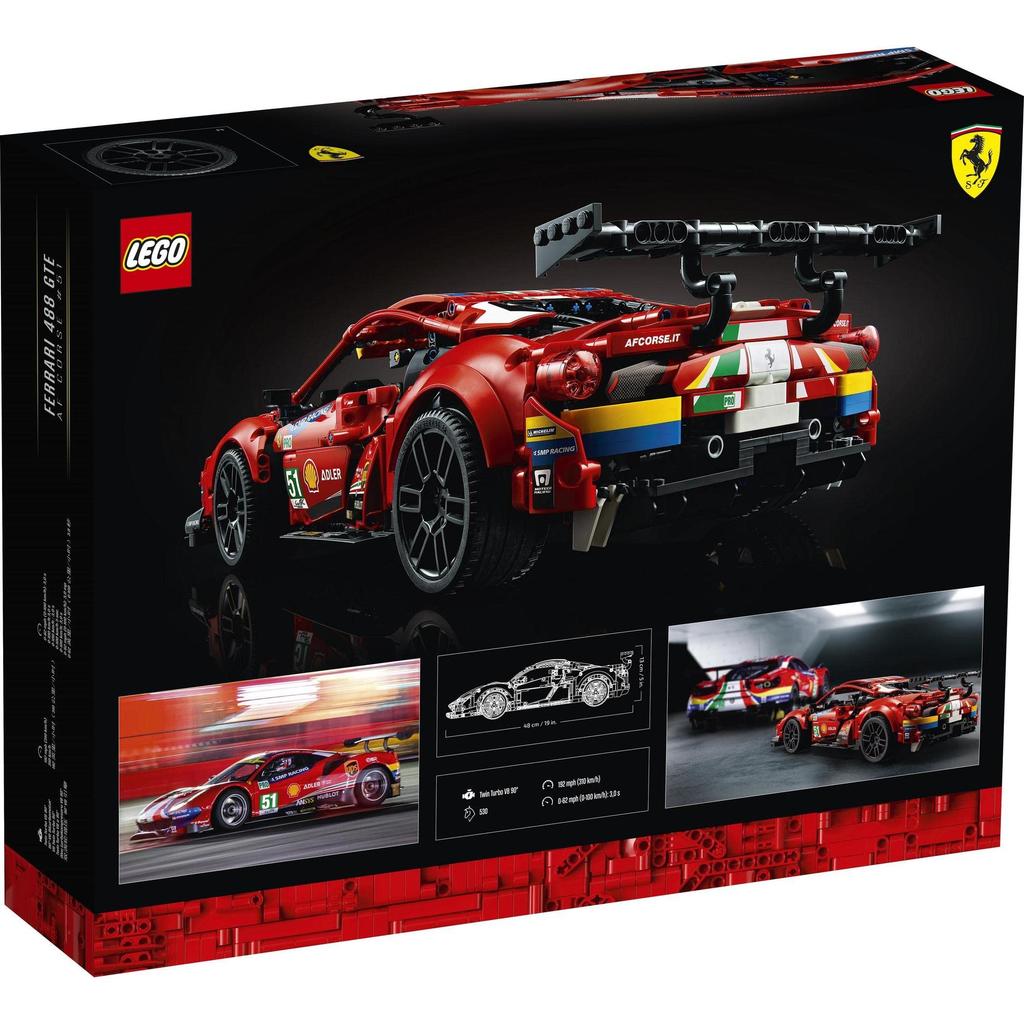 LEGO Technic Ferrari 488 GTE AF Corse #51 42125 Toy Blocks, STEM Educational Car, Boys and Adults