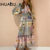 Womenswear Temperament Commuter Print Painted Long Sleeve Fashion Casual Dress