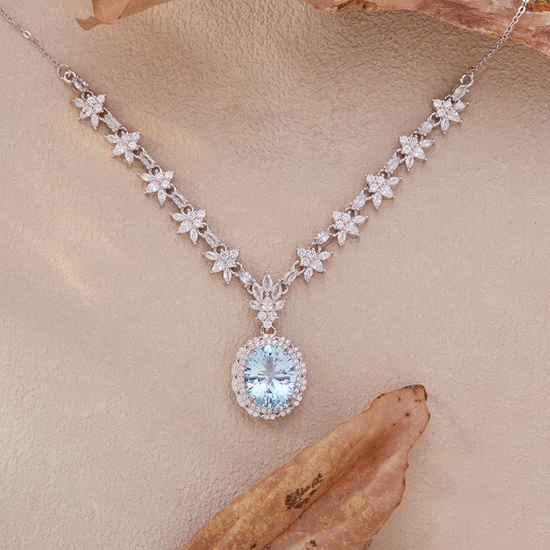 Натуральный Топаз Цитрин Аметист Подвеска Ожерелье Женское S925 Стерлинговое Серебро Цветной Набор Сокровищ Цепочка Ювелирные изделия