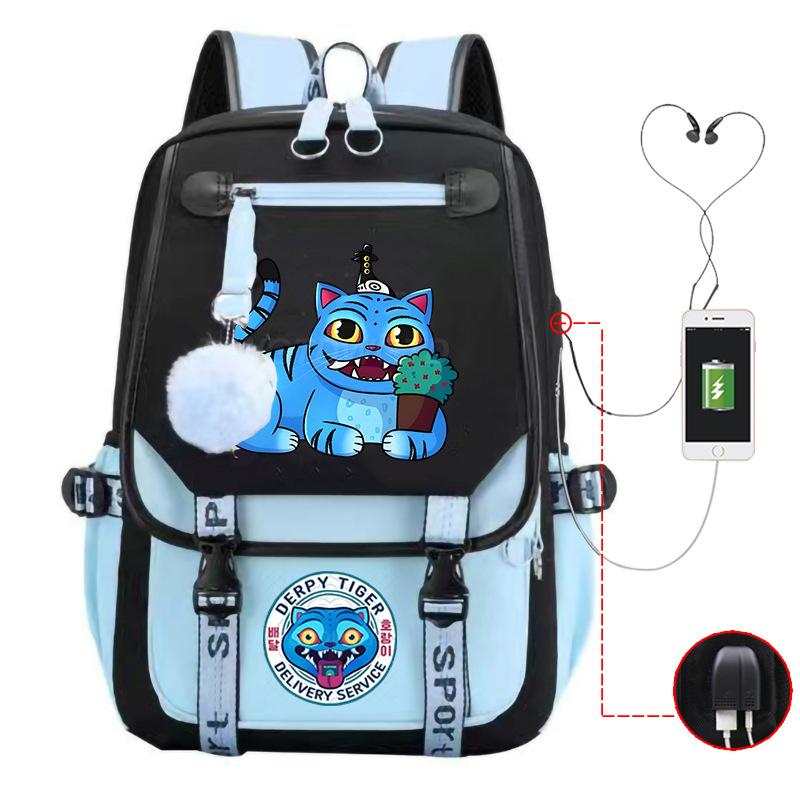 Мультфильм «Охотники на демонов» Модный детский рюкзак с принтом Легкий рюкзак для учеников начальной и средней школы Кампус Школьная сумка Нейтральный