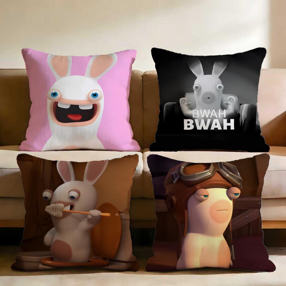 Чехол на подушку R-Rabbids I-Invasion для дома и автомобиля, многоцелевой, двусторонний, мягкий и прочный, для повседневного использования