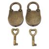 2sets Gold Mini Padlocks with Keys Bronze Hanging Lock with Key Storage Cabinet Padlock  For Handbag