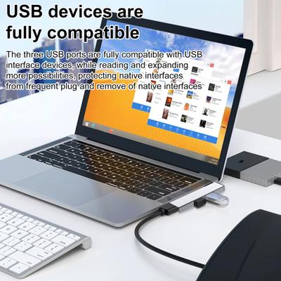 Док-станция для ноутбука Yousheng с портами USB, быстрое расширение возможностей подключения, компактный дизайн, портативный универсальный концентратор-расширитель
