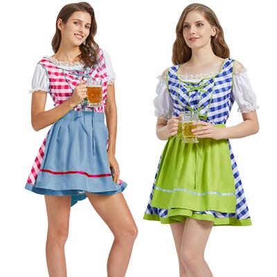 Женское повседневное пивное платье с коротким рукавом и спущенным плечом, баварская женская одежда