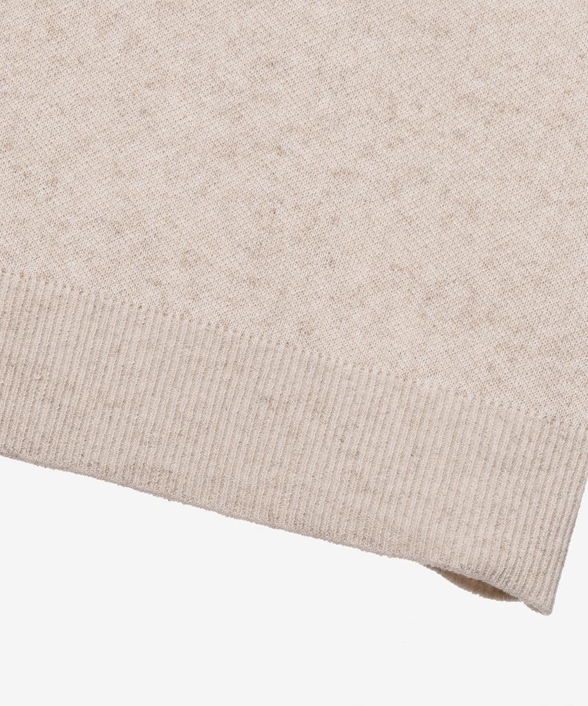 MINDBRIDGE [Couture] Lettering Semi-Overfit Beige Short Sleeve Knit
