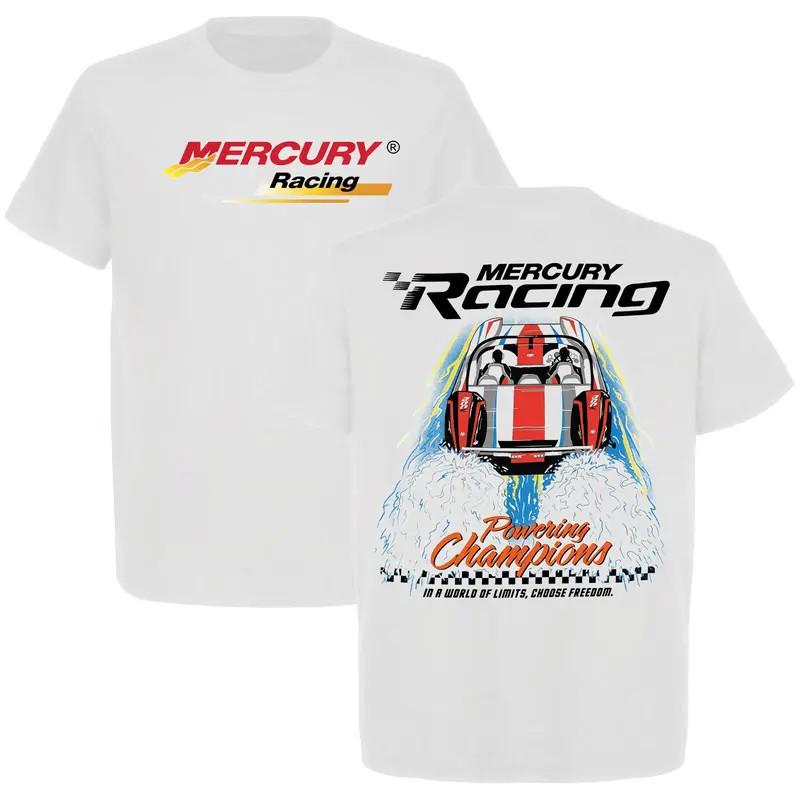 Футболка Mercury Racing Powering Champions Графика спереди и сзади Катер для гонок по открытой воде Морской