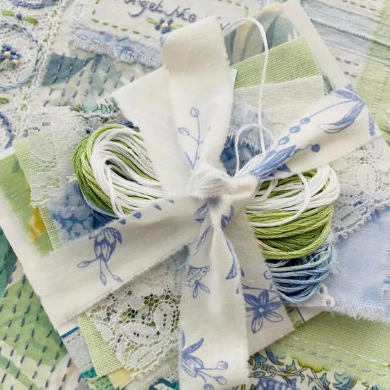 Набор для вышивки цветов Forget Me Not Slow Stitch Набор для вышивки цветочными штампованными стежками Набор для самостоятельной вышивки лоскутного одеяла для начинающих Подарок любителю рукоделия