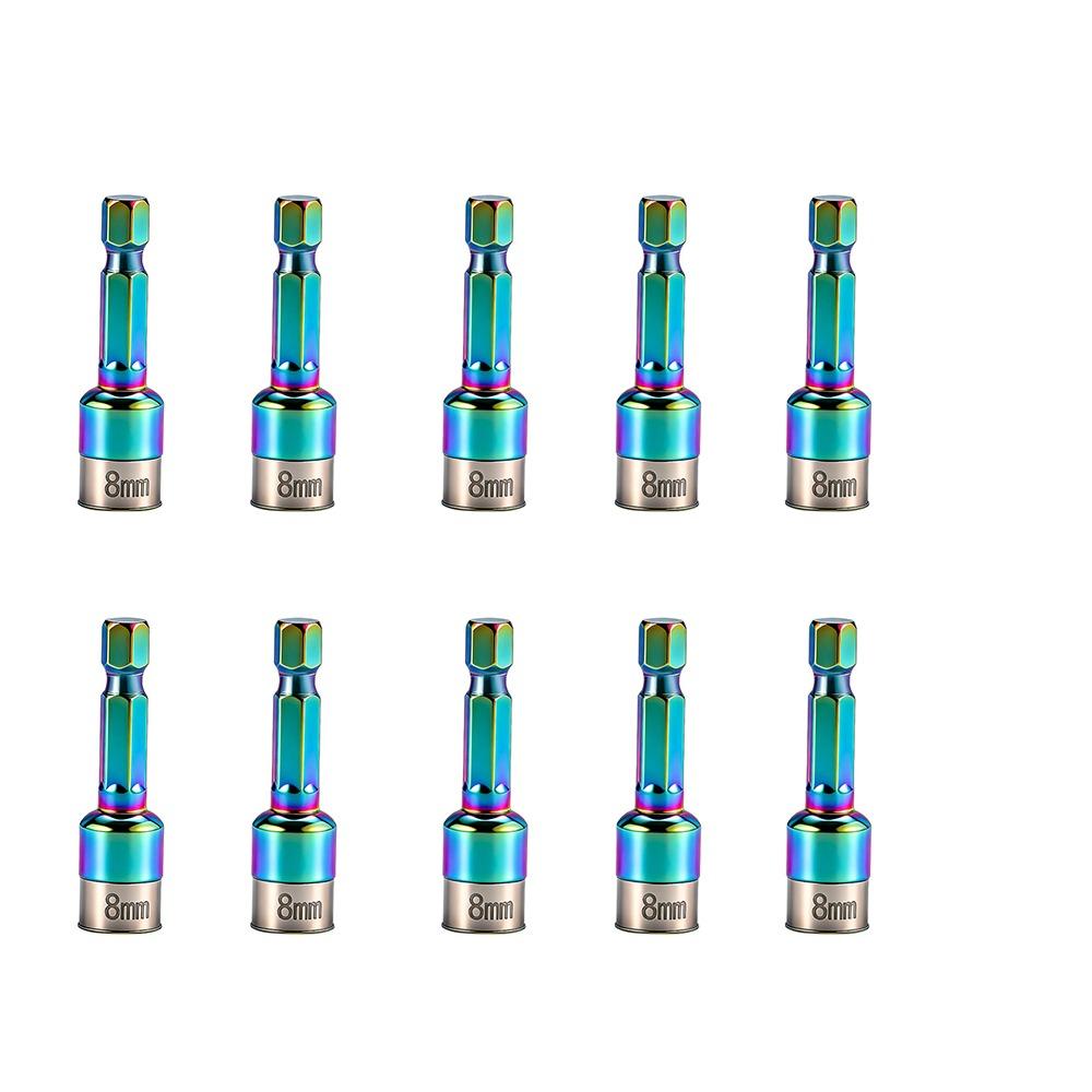 10Pcs 8mm Socket Adapter Non Magnetic Sleeve Wrench Nut Screwdriver Driver Impact Driver