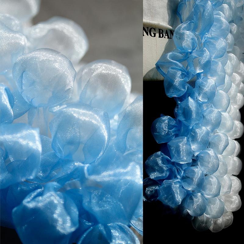 Перспективная ткань из сетчатой ткани с пузырьками сирсакера для шитья своими руками, свадебного платья, сценического костюма, фонового декора, пышная 3D кружевная ткань