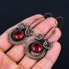 Garnet Gemstone Handmade Pure Copper Wire Wrapped Amazing Jewelry Earring