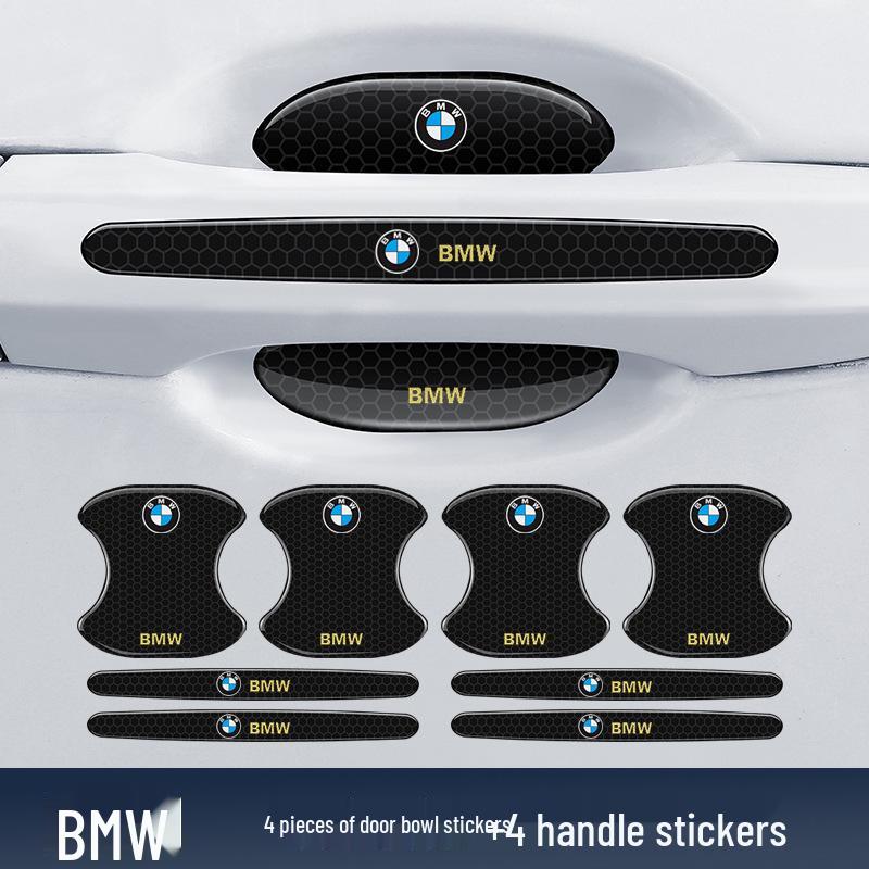 Защитная светоотражающая ромбовидная наклейка на дверную ручку автомобиля - Защита от столкновений и царапин, Черная