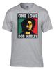 Unisex Tees 100% Cotton Men's Women's Tops BOB MARLEY ONE LOVE Reggae Skirt Grey T-SHIRT -066-Grey-