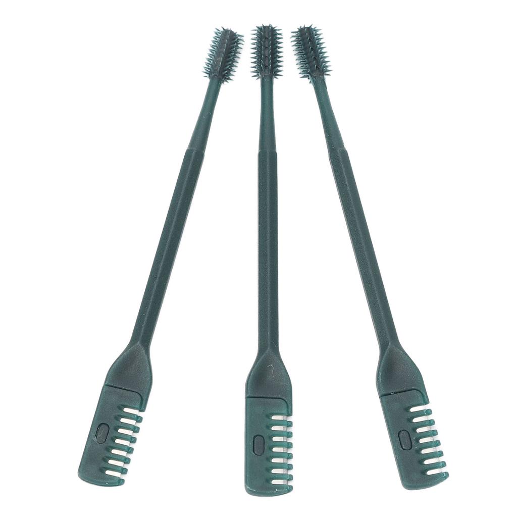 3 шт. Ручной триммер для волос в носу Двойная головка Очистка ноздрей Безопасность Защищен Нож для волос в носу Темно-зеленый