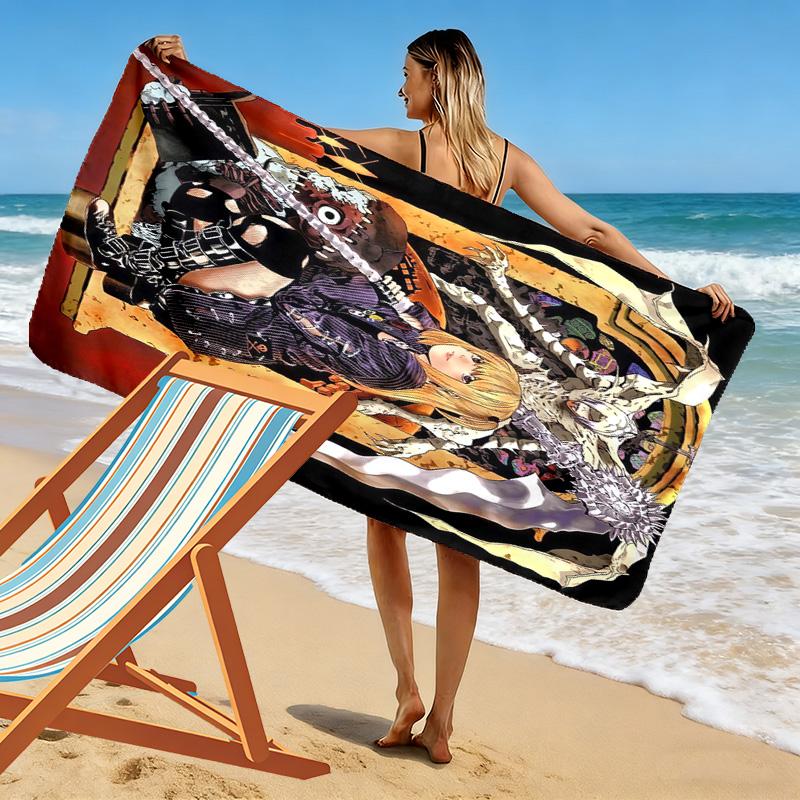 Death Note Anime Print Beach Towel, Large Soft Quick Dry Towel for Beach Camping Swimming