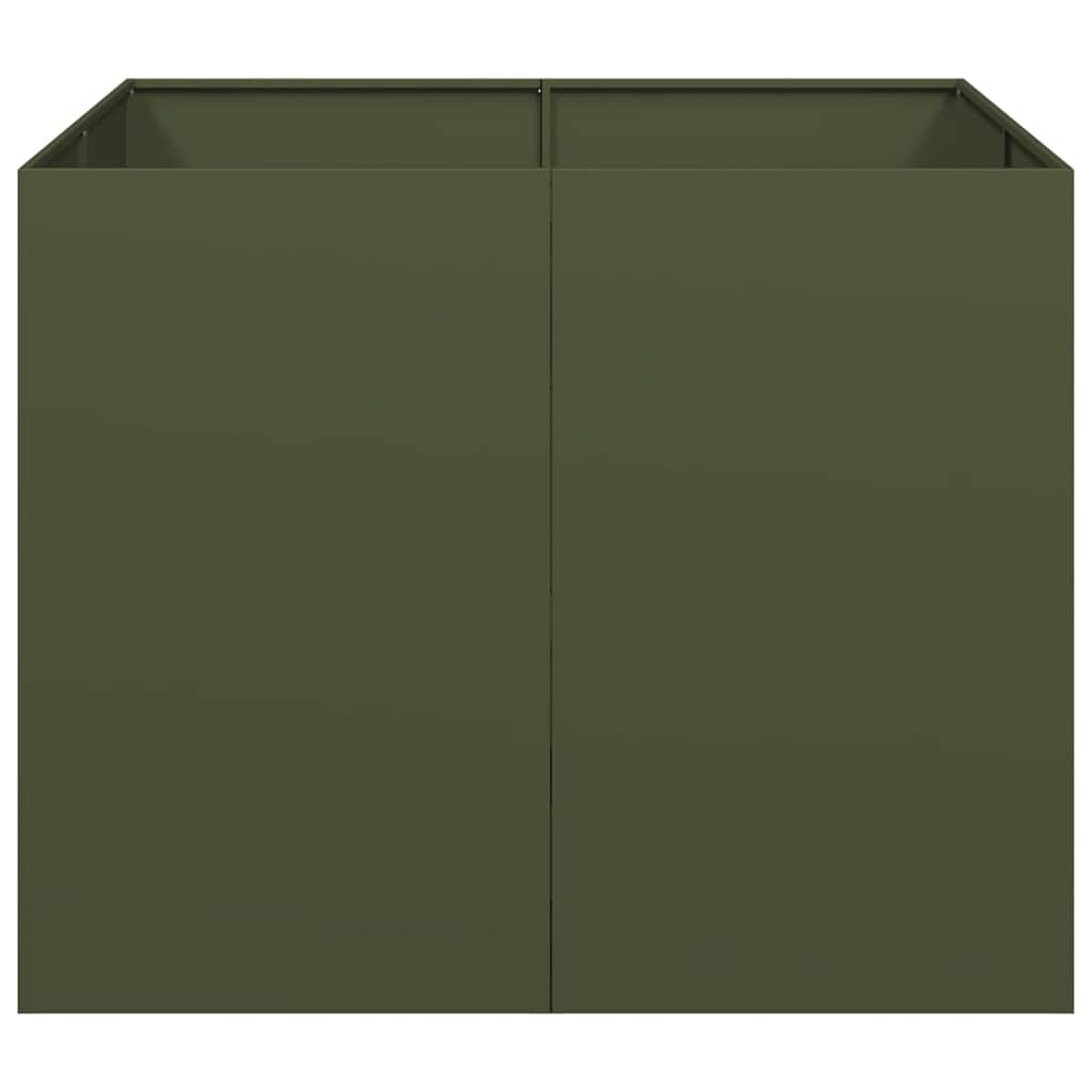 Ящик для растений Оливково-зеленый 100x100x80 см Сталь