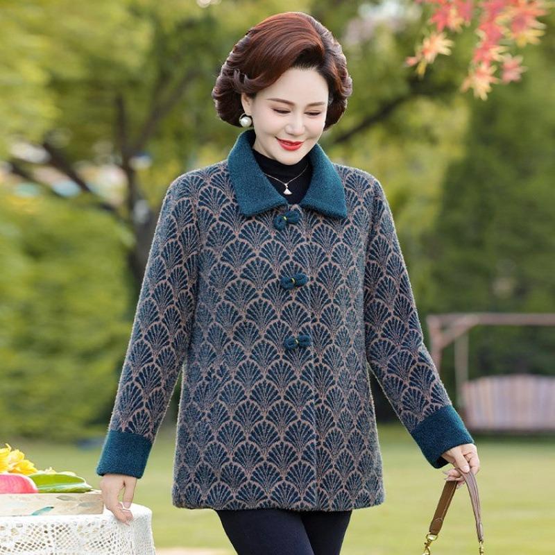 Бабушка новая зимняя мать зимняя норка женское пальто бархат пожилые утолщенные среднего возраста теплые женщины