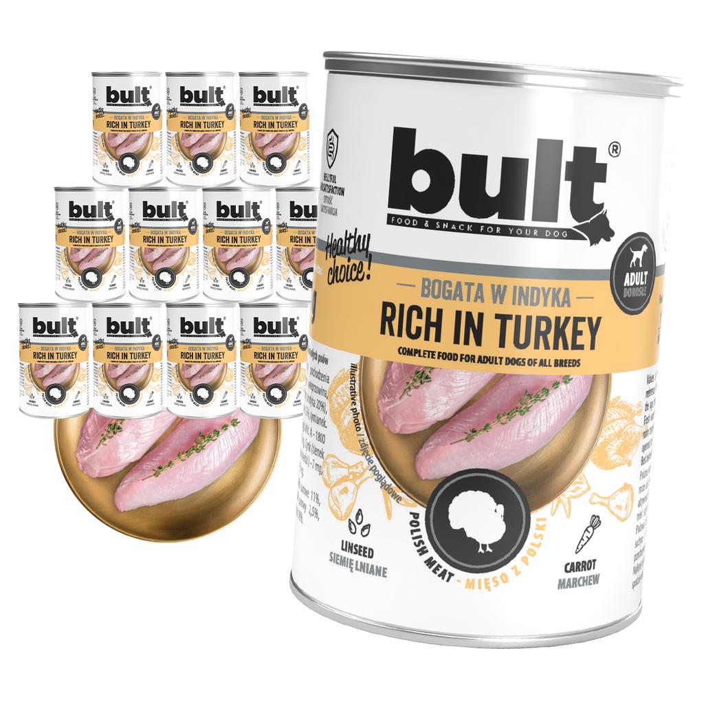 Mokra Karma Dla Psa Bult Puszka Bogata W Indyka Zestaw 12X400G