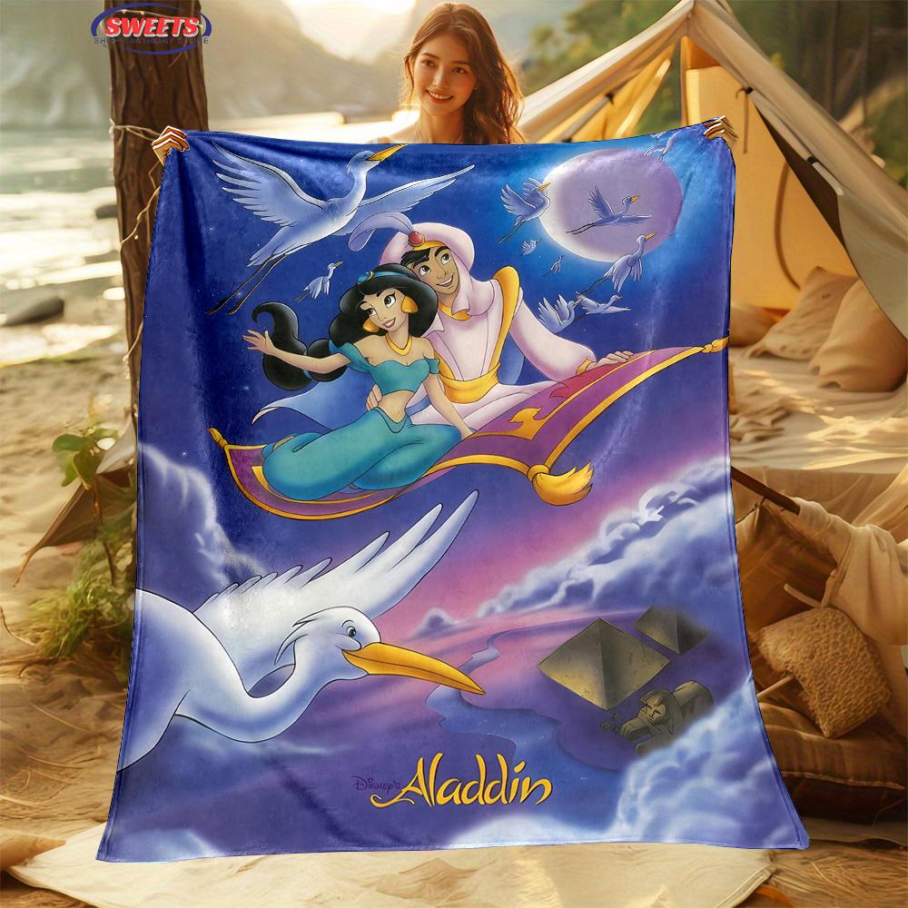6 Sizes Princess Aladdin Blanket, Sofa Bed Cover Four Seasons Soft Fluffy Quilt Blanket, Indoor Outdoor Leisure Nap Blanket Gift