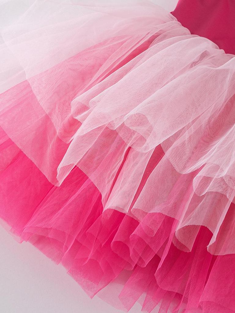 2025 Girls' Ballet Dance Costume: New Sling Leotard Princess Dress with Mesh Skirt