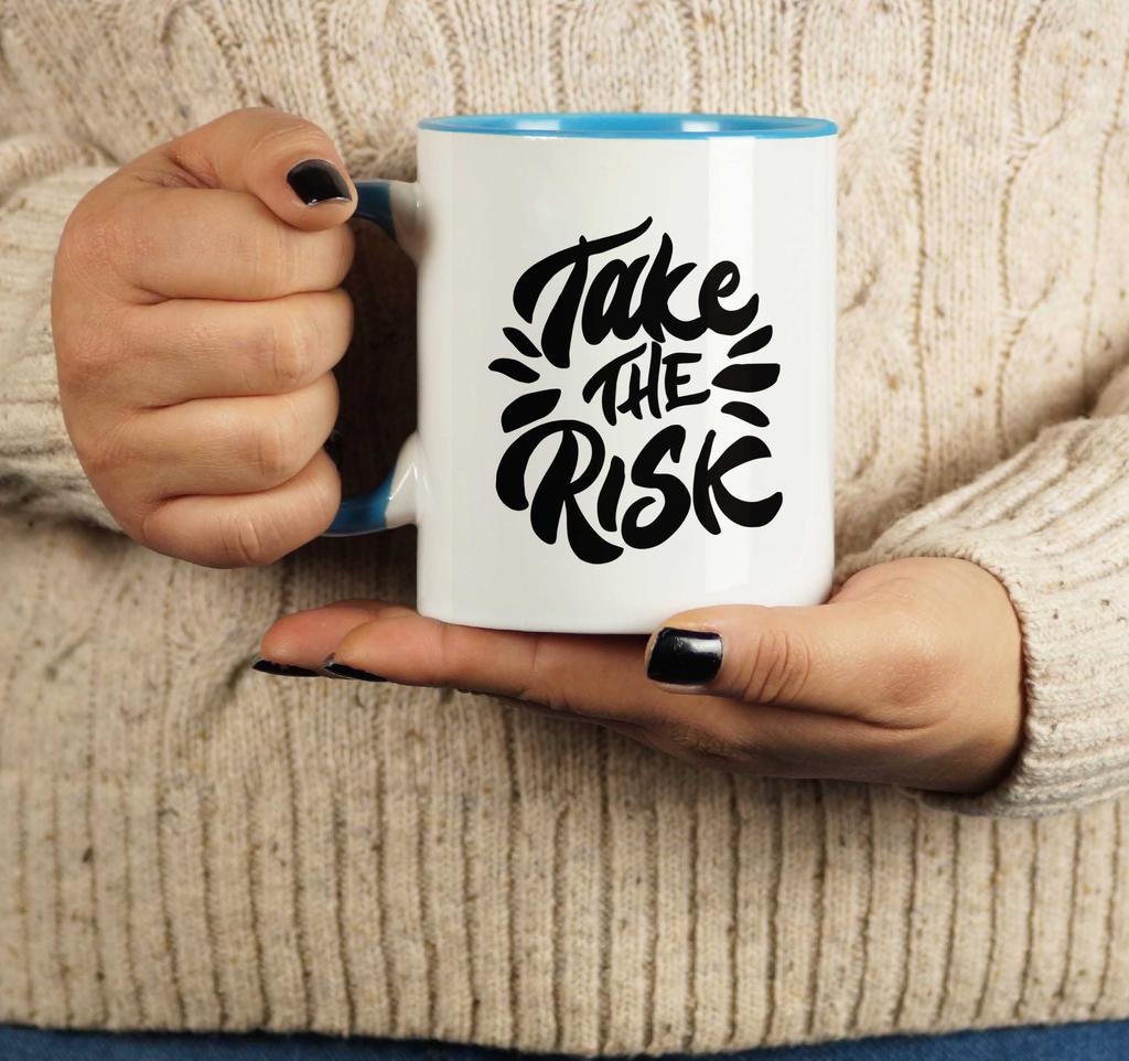 Inkdotpot 11 унций керамическая кофейная кружка Take The Risk Позитивные вдохновляющие цитаты Подарок для сотрудников, боссов, коллег