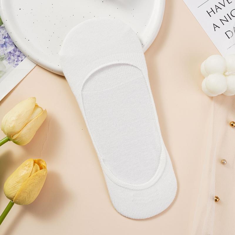 Женские невидимые носки-лодочки, летние силиконовые нескользящие модные носки до щиколотки, низкие женские однотонные хлопковые дышащие носки