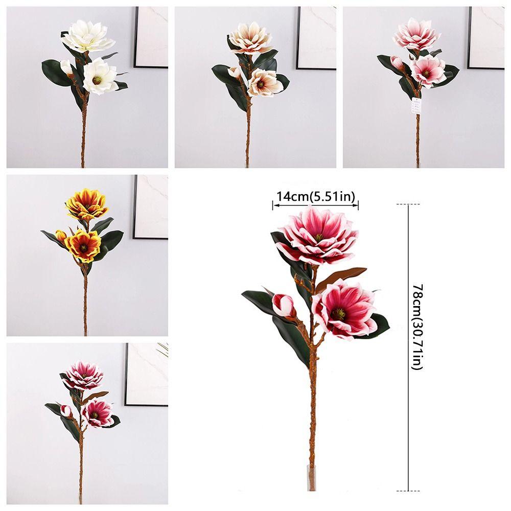 Real Touch Artificial Magnolia Flower Large Faux Magnolia Branch Home Decoration