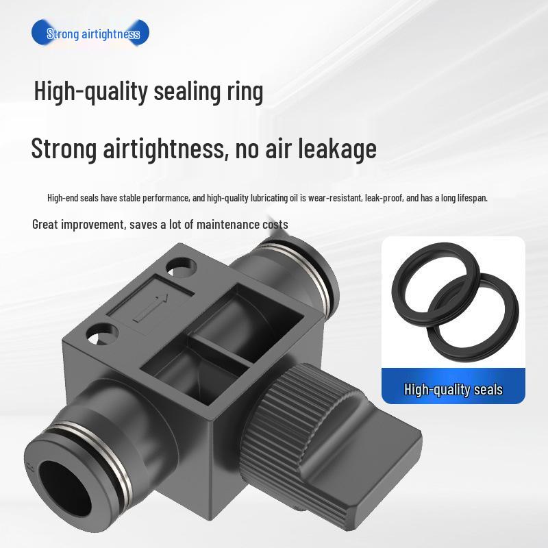 Pneumatic BUC-6-10 Hand Valve: 8mm Air Hose, 12mm Manual Straight Valve with Quick Connect Fitting