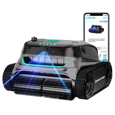 Беспроводной роботизированный очиститель бассейна WYBOT S2 Vision, Искусственный интеллект с навигацией с помощью камеры Vision, 8-в-1 режимы очистки и 6 планов движения