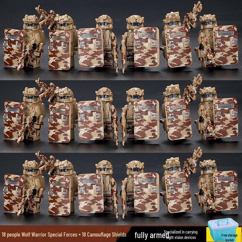 Delta Military Special Forces Police Figure Building Blocks - Ghost Soldier Assembly Toy for Kids
