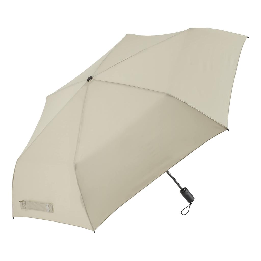 Waterfront Folding Umbrella Rain Umbrella LESS IS MORE Lightweight Automatic Sand Beige 60cm Automatically with One Hand Press Lightweight Umbrella