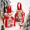 Christmas Velvet Gift Bag Santa Drawstring Bag Candy Apples Handle Bag Christmas Tree Hanging Decoration New Year Christmas Gift